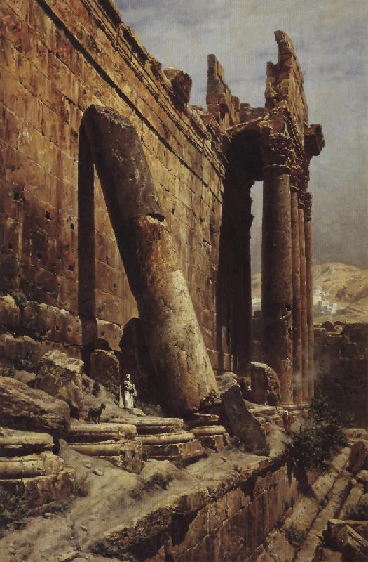 Gustav Bauernfeind Temple Ruins of Baalbek Spain oil painting art